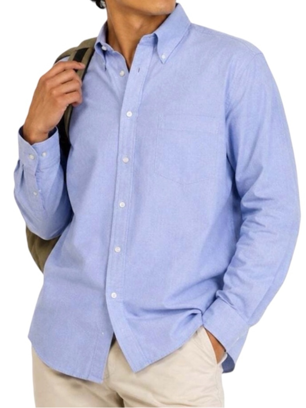 Van Heusen Oxford Dress Shirt Regular Fit Long Sleeve Button Down Neck Size 17